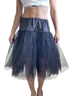 Women's Plus size Black Petticoat Three Layer Full Underskirt for Costumes